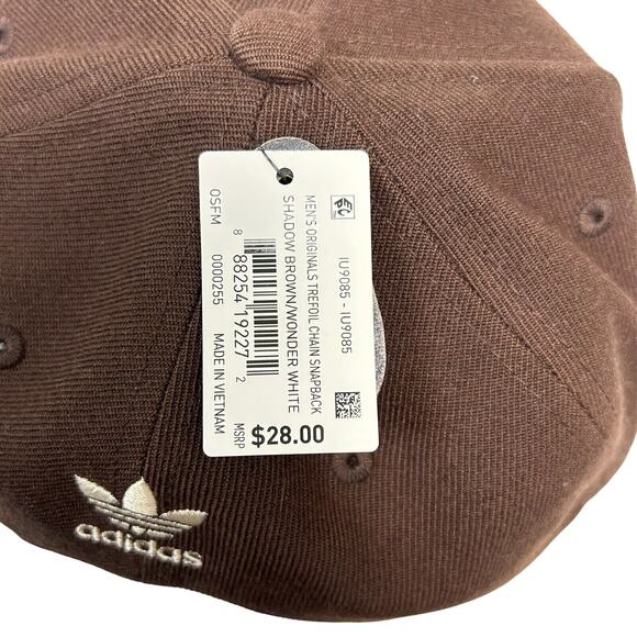 NWT Adidas Originals Trefoil Baseball Hat Chain Snapback Brown Men O/S - Picture 4 of 5